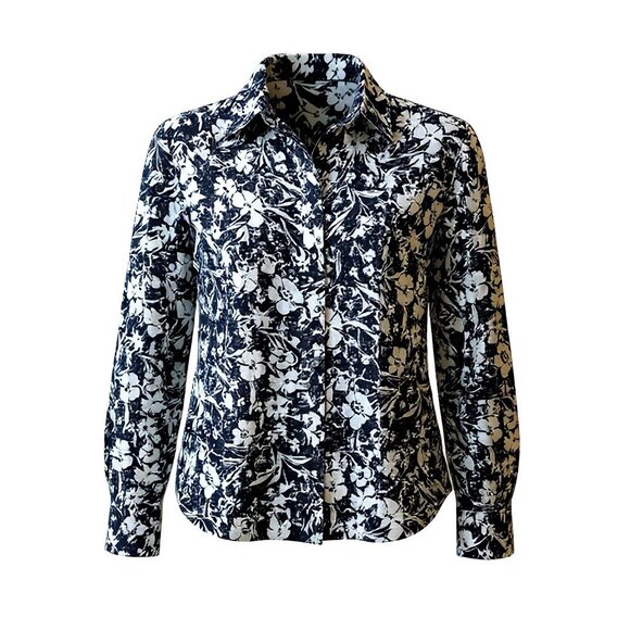 Evan Picone 100% Silk Floral Button Top Womens Size 16 - Picture 1 of 13